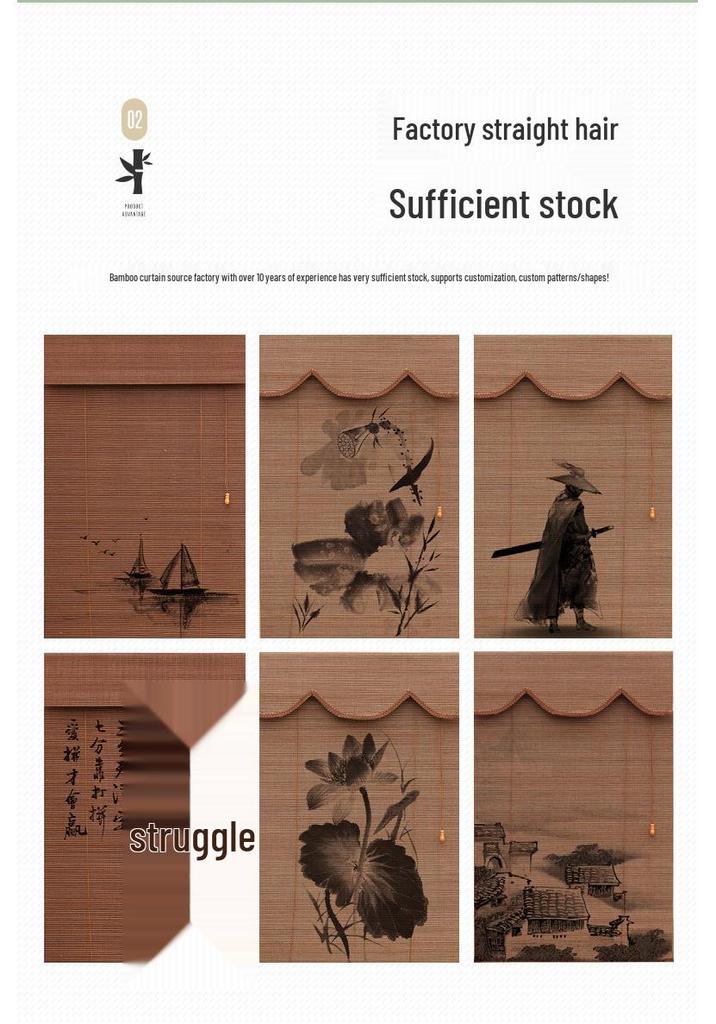 Bamboo Roller Blind Sunshade: Window or Door Curtain for Tea Rooms, Restaurants, Hotels - Ideal for Decoration and Partition.