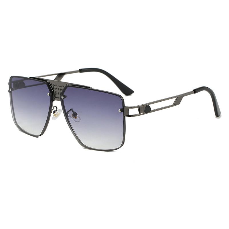 Double Bridge UV400 Metal Sun Glasses Men Women Sunglasses 2026 Fashion Trend Square Sun Glasses
