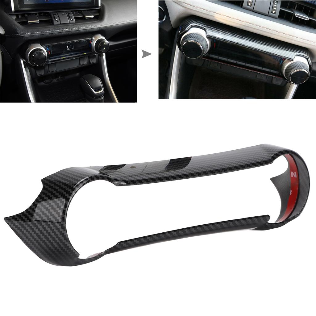 Central Kontroll Luftkonditionering Panel Kåpa Trim Ram Kolfiberstil Dekor Ersättning för