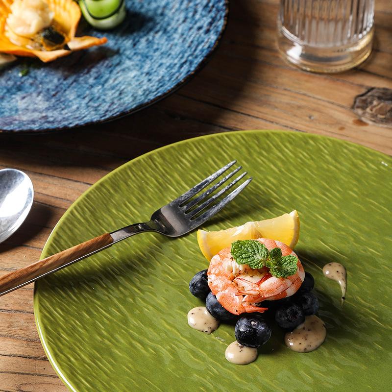 Japanese Vintage Steak Platter Restaurant Hotel Ceramic Platter Dessert Pastry Setting Tableware