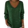 2026 Women's Spring Tie-Dye V-Neck Long Sleeve Top - European & American Trendy Style