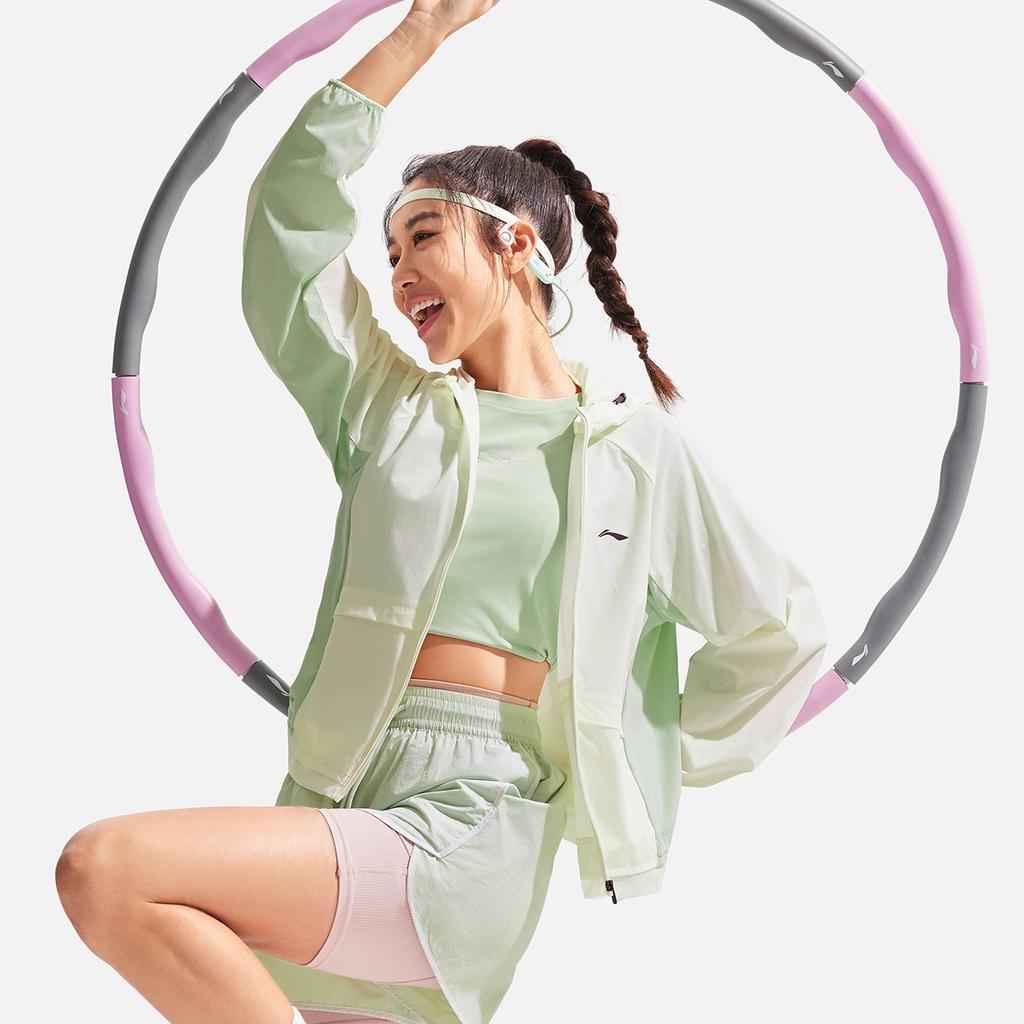 Li-Ning Fitness Series High Street American Vintage Color Block Zipper Hooded Comfortable Breathable Versatile Casual Sun Protection Jacket AFDV156-5