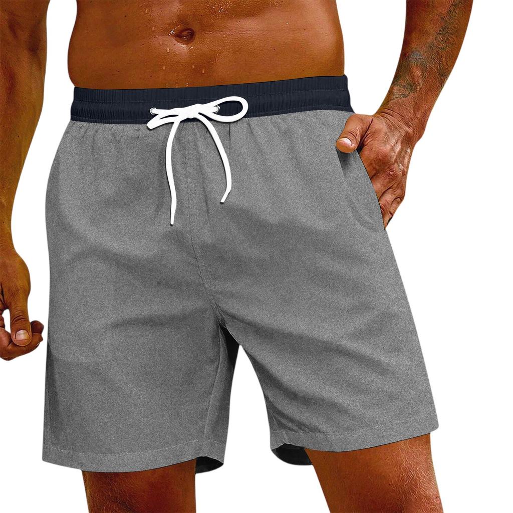 Men's Fashion Elastic Waist Drawstring Shorts Casual Pants