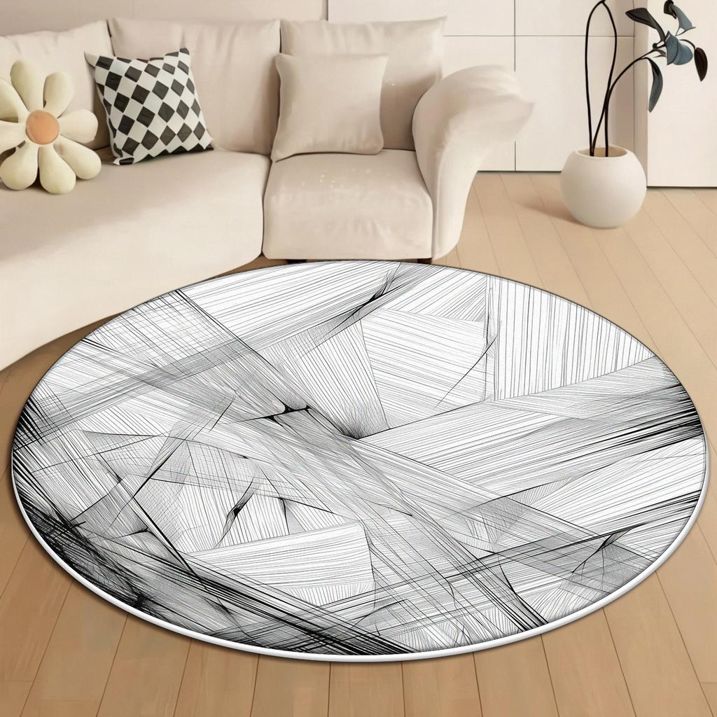 Moderner abstrakter runder Teppich für Wohnzimmerdekoration Schlafzimmer Bettseite Große Teppiche Lounge Büro Waschbare rutschfeste Fußmatten