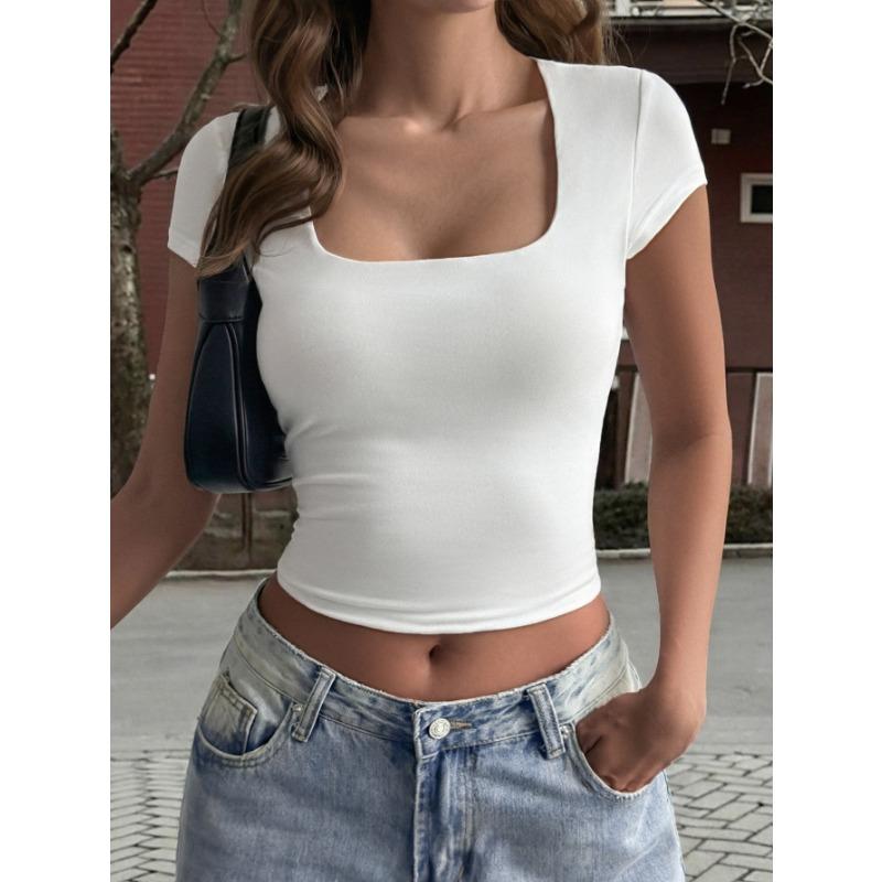 Hot Girl Style Versatile Short-sleeved Vest Top T-shirt Women's Spring and Summer Independent Station