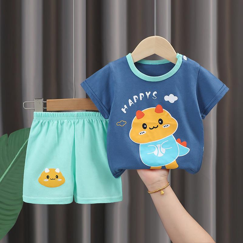 2026 Summer Children's Short Sleeve Set Pure Cotton Thin T-shirt Children's Clothing