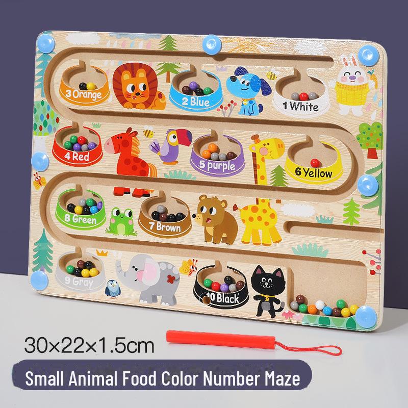 Children's Wooden Magnetic Maze & Color Counting Board for Logical Thinking