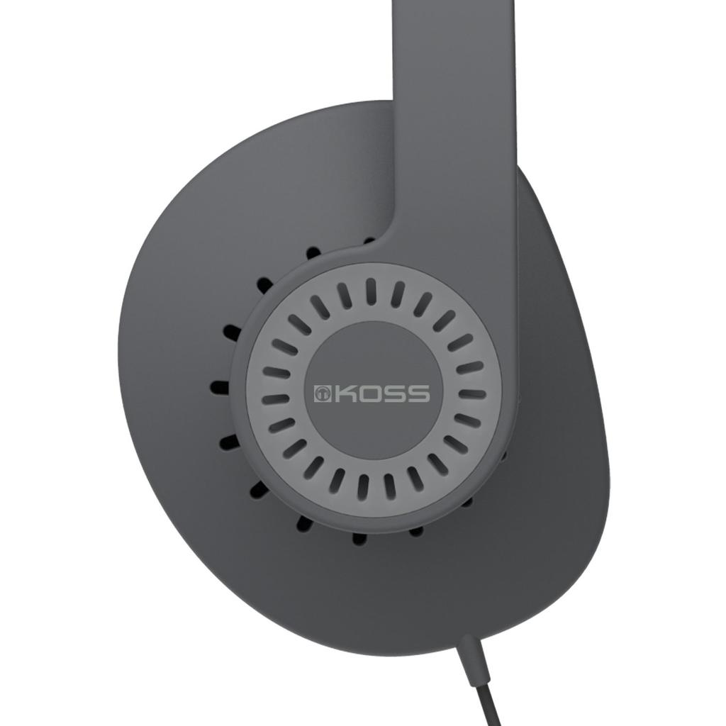 Koss KPH30iK On-ear Headphones with In-line Microphone and Touch Remote, D-profile Design, Wired with 3.5mm Plug, Dark Gray and Black.