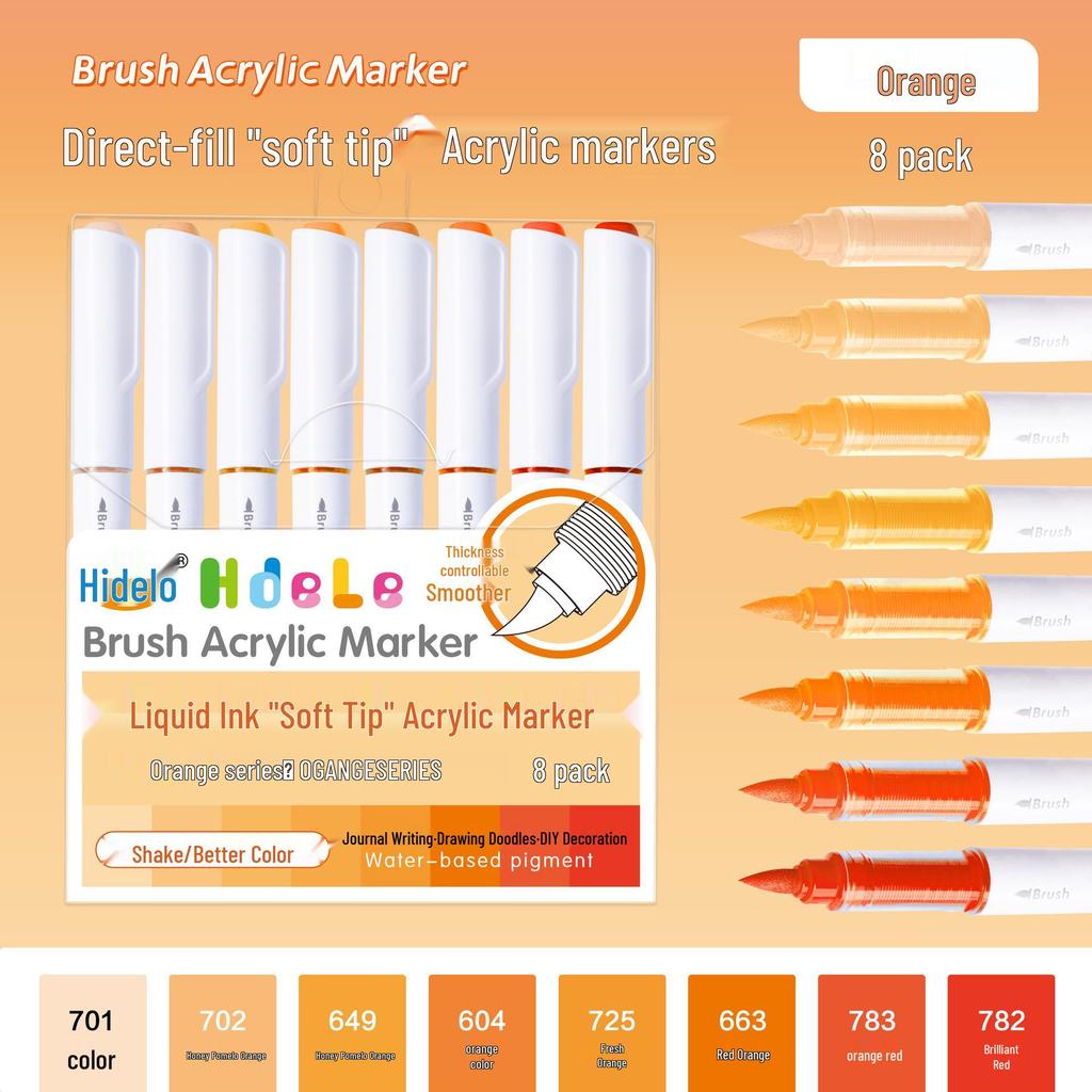 Huideler 639 Soft Tip Acrylic Marker Pen - 240 Colors for Student Art & Graffiti