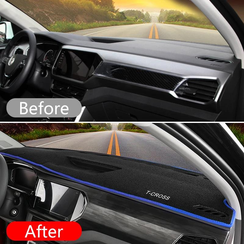 Dla Volkswagen VW T-Cross T Cross 2018~2026 Pokrywa Deski Rozdzielcze Samochodu Osłona Przeciwsłoneczna Anty-UV Chroniąca Przed Słońcem Pyłoszczelna Dywanik Mata Wykończenie Akcesoria