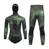 Mens 3.5mm Neoprene Separate Wetsuit Diving Snorkeling Surfing Winter Swimming Camo Green Hooded
