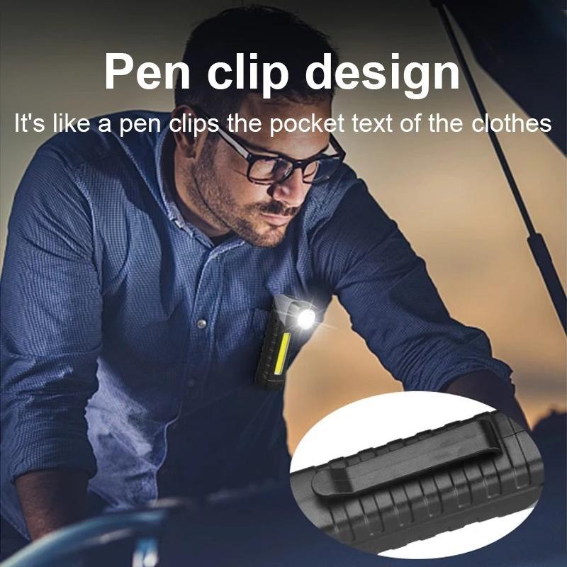 Bright Rechargeable LED Flashlight Camping Work Torch Rotatable Head With 5 Lighting Mode With Magnet Waterproof Emergency Light