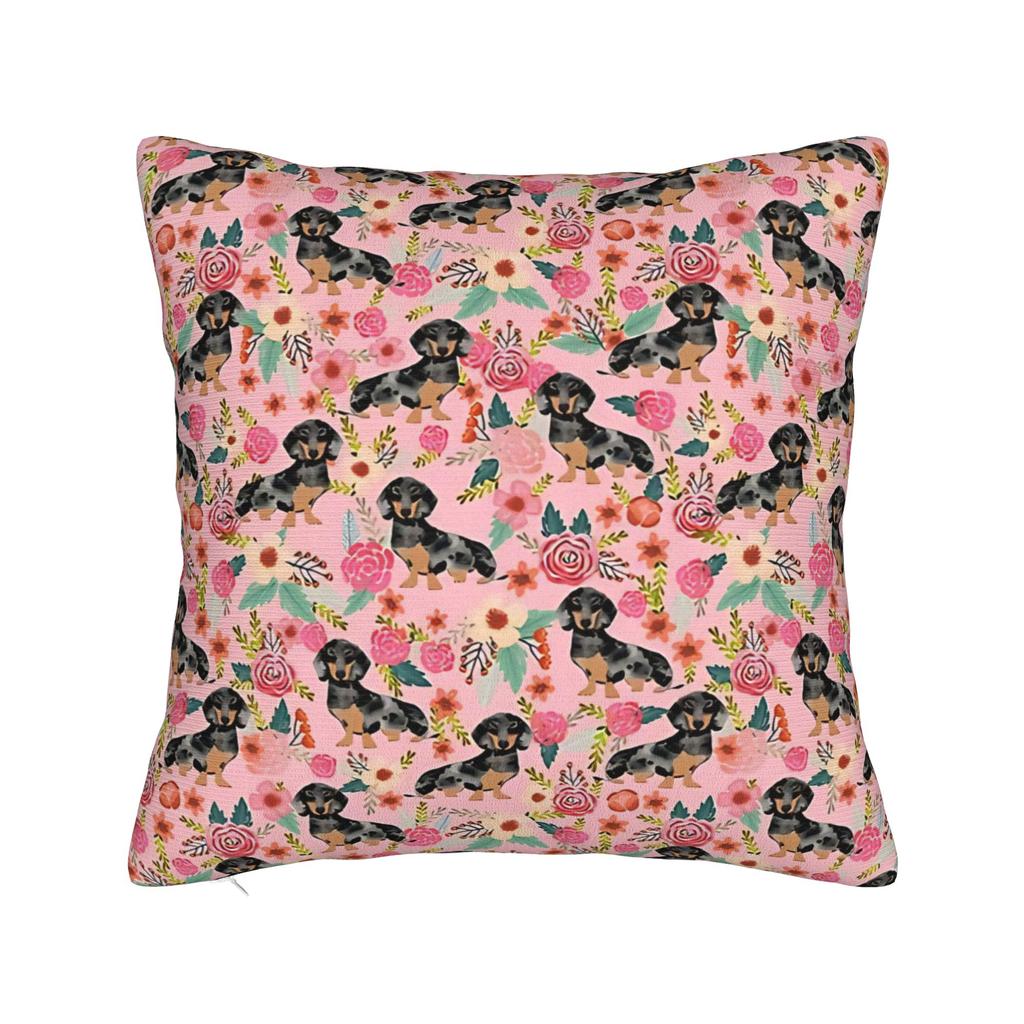 Black and Brown Dachshunds Pattern Pillow Cover  Morden Pillow Case For Sofa Home Decoration Comfy Pillowcases Gift