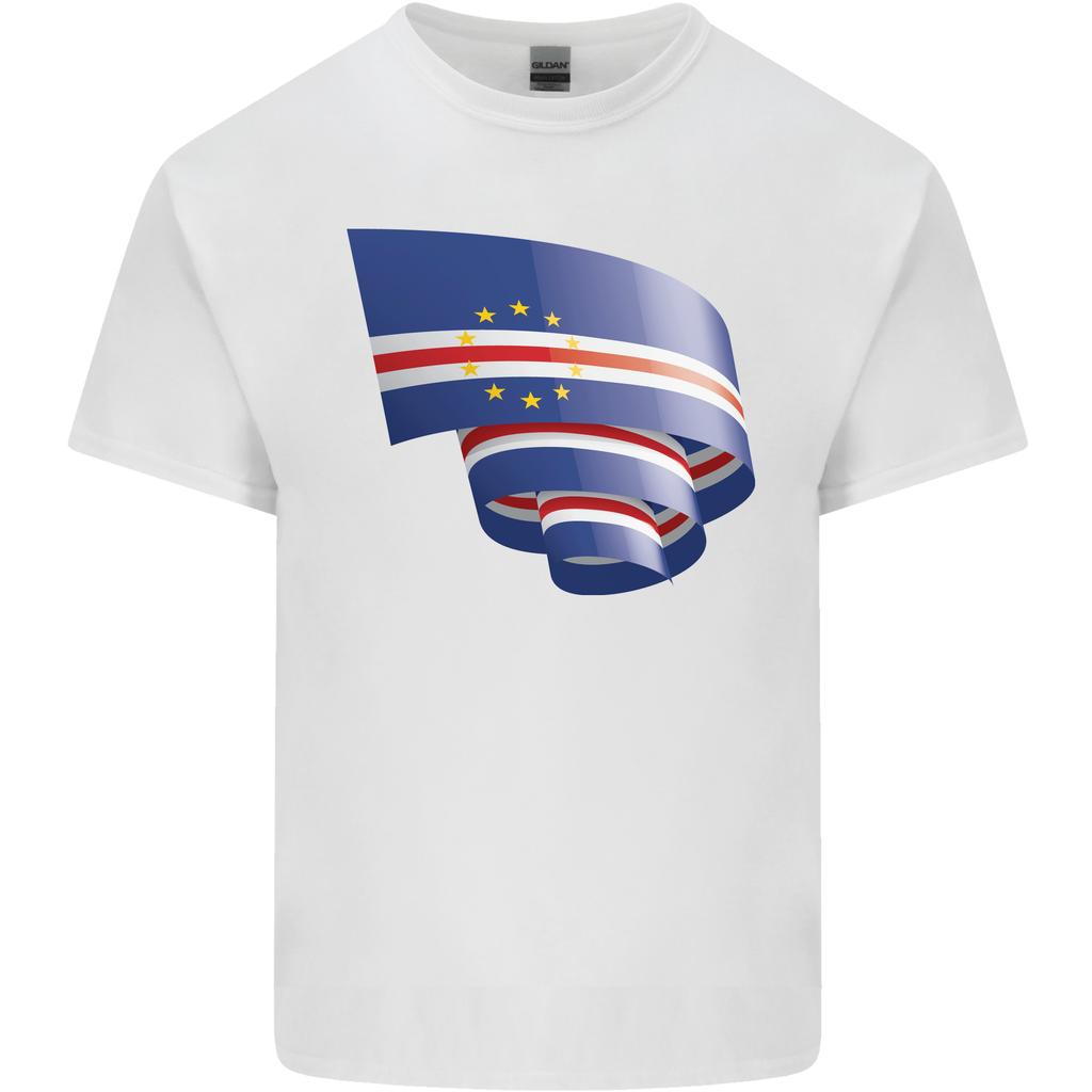 Curled Cape Verde Flag Verdean Day Football Unisexs Light Cotton TShirt
