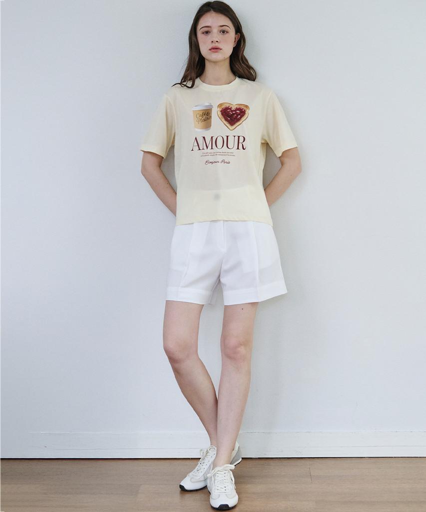 MALOUPE 5218 Amor Graphic T-Shirt (Yellow)