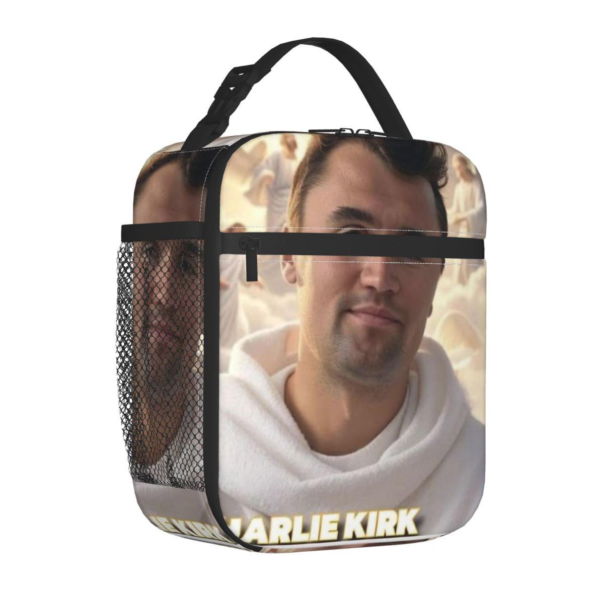 Charlie Kirk Angelic Advocate Insulated Lunch Bag Food Bag Reusable Thermal Cooler Lunch Box For Work One Size