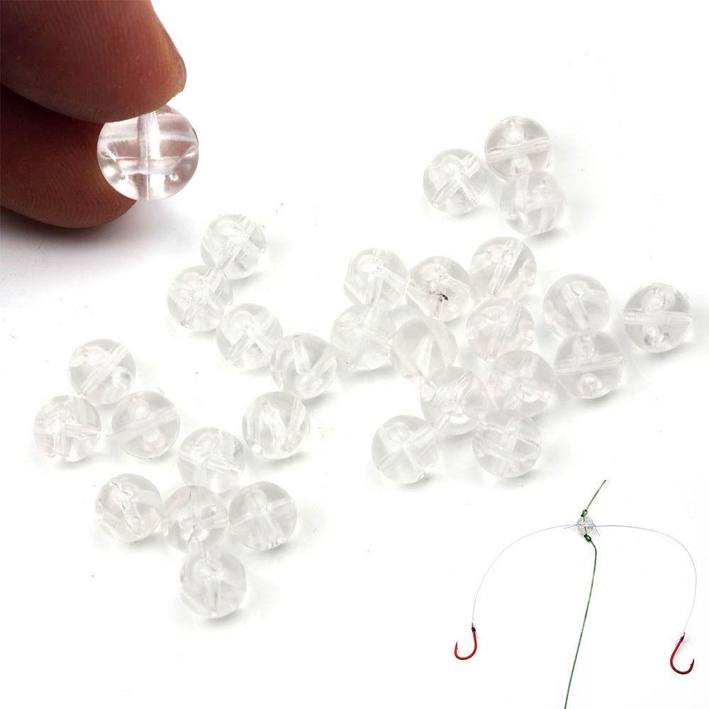 50PCS Plastic Fishing Cross Beads Lightweight Fishing Rig Beads Double Pearl Beads Outdoor Fishing