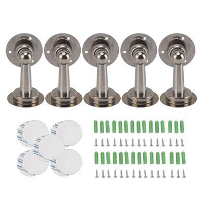 5Pcs Magnetic Door Stop Stainless Steel Easy Installation Strong Magnet Door Stopper for Office Bedroom Cabinet Hotel