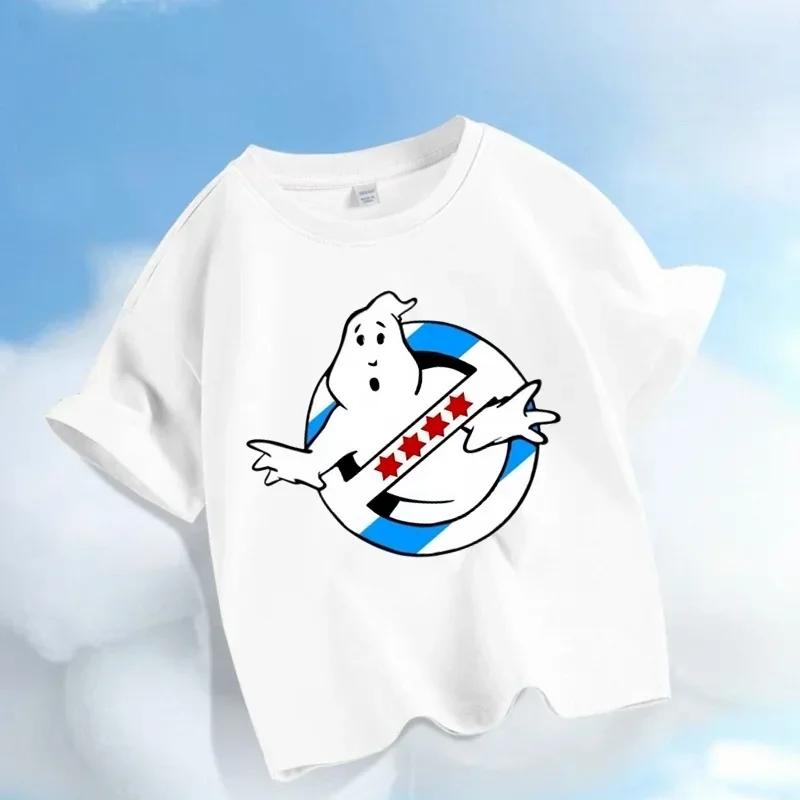 2026 Ghostbusters Daredevil Childrens Comic Game Cartoon Print Boys and Girls Sportswear Casual Shirts Summer Shirts