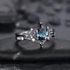 Luxury Gun Black Cubic Zircon Ring Creative Vine Ring Classic Wedding New Dazzling Ladies Accessories Jewelry