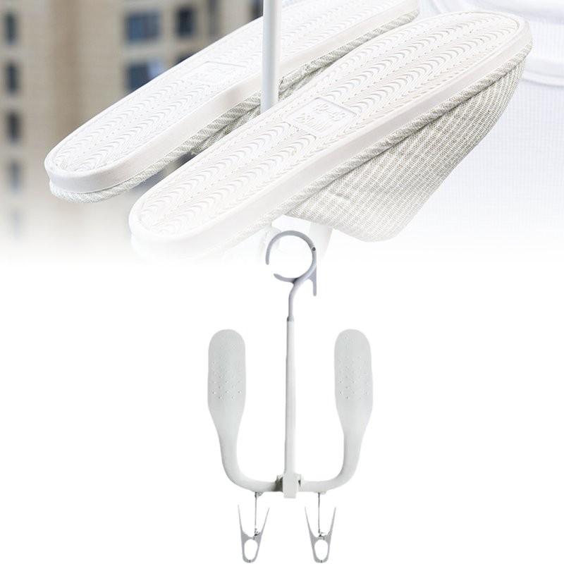 Windproof Hanging Shoe Rack For Balcony Adjustable Rotating Plastic Hanger