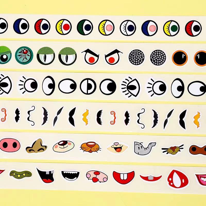 1000pcs/roll Self-Adhesive Eye Stickers Mini Eye Shaped Sticker For DIY Crafts, Party Decorations Home Decor School Supplies