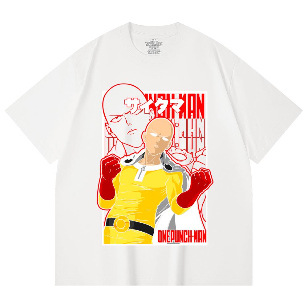 T-shirt Unisex Pesante 100% Cotone 230 g/m² con Stampa Saitama One Punch Man V7