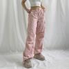 2022 Autumn Streetwear Drawstring Cargo Pants Womens Low Waist Baggy Pants Fairycore Trousers Vintage Casual Wide Leg Sweatpants
