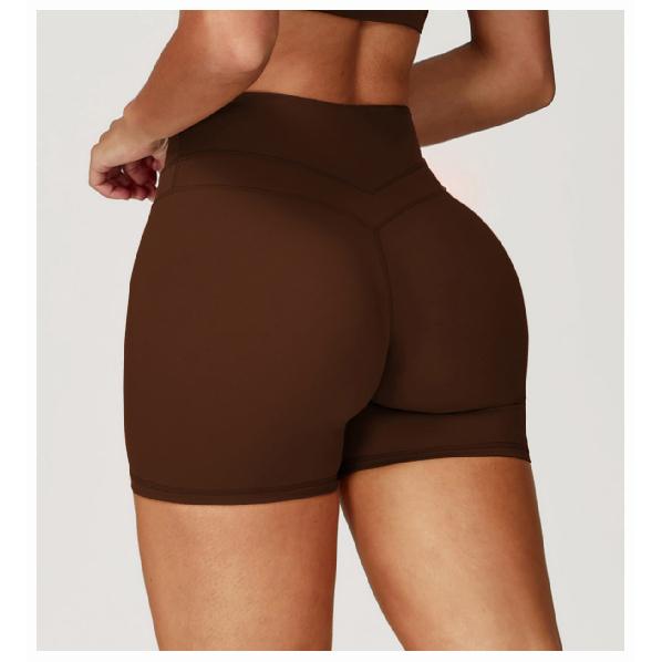 New Woolen Tight Yoga Shorts With Elastic High Waist, Peach Hip Lifting, Running And Fitness Shorts