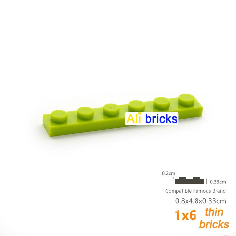 20pcs/lot DIY Blocks Building Bricks Thin 1X6 Educational Assemblage Construction Toys for Children Size Compatible With Brand