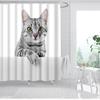 Cartoon Animals Cat Bird Giraffe Shower Curtains Bathroom Curtains Waterproof Polyester Bath Screen Curtain with 12 Hooks