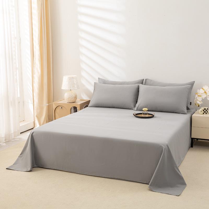 Premium 100% Long-Staple A-Grade Pure Cotton Satin Bed Sheet for Dorms