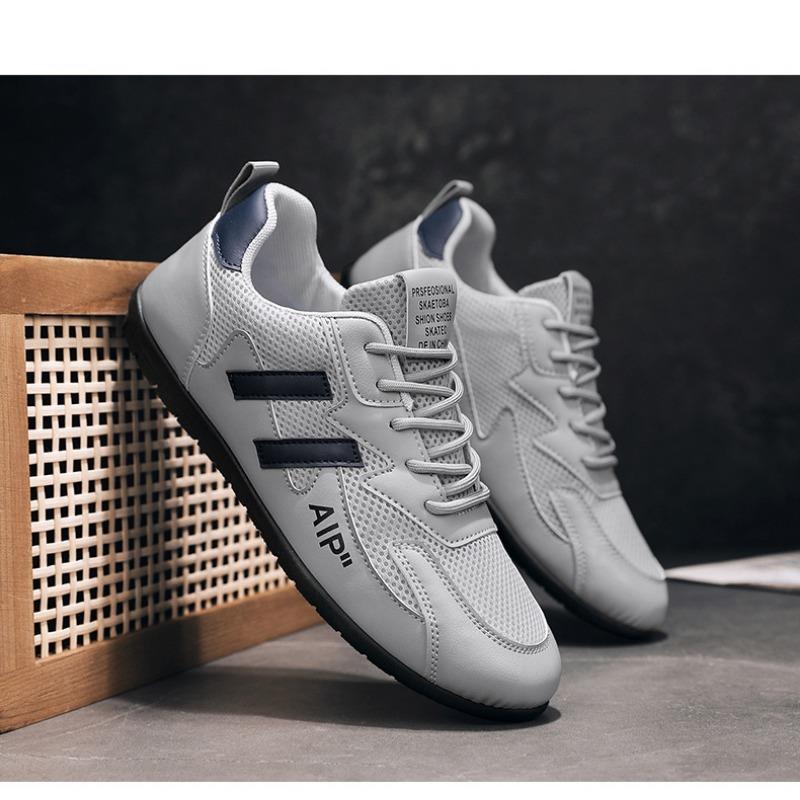 Mens Casual Lace Up Flat Driving Low Top Solid Color Daily Sneakers