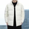 Mens Thickened Stand Collar Warm Casual Loose Winter Cotton Padded Jacket