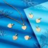 304 Stainless Steel Pendants Stamping Blank Tag Laser Cut Heart Golden 16x17x1.2mm Hole: 5x3mm 16pcs/box