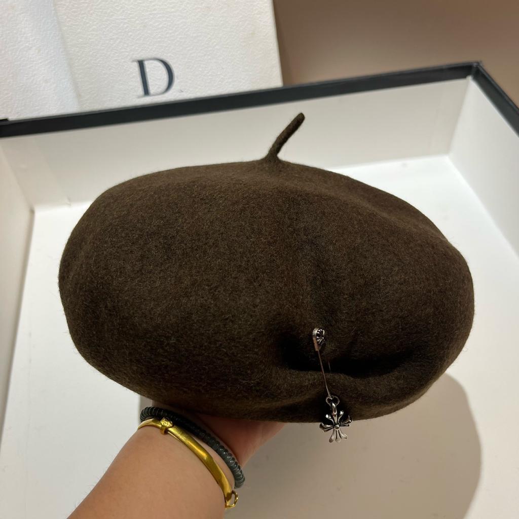 Australian Wool Beret Women'S French Personality Irregular Cross Star Anise Bud Hat Sweet Cool Painter Hat