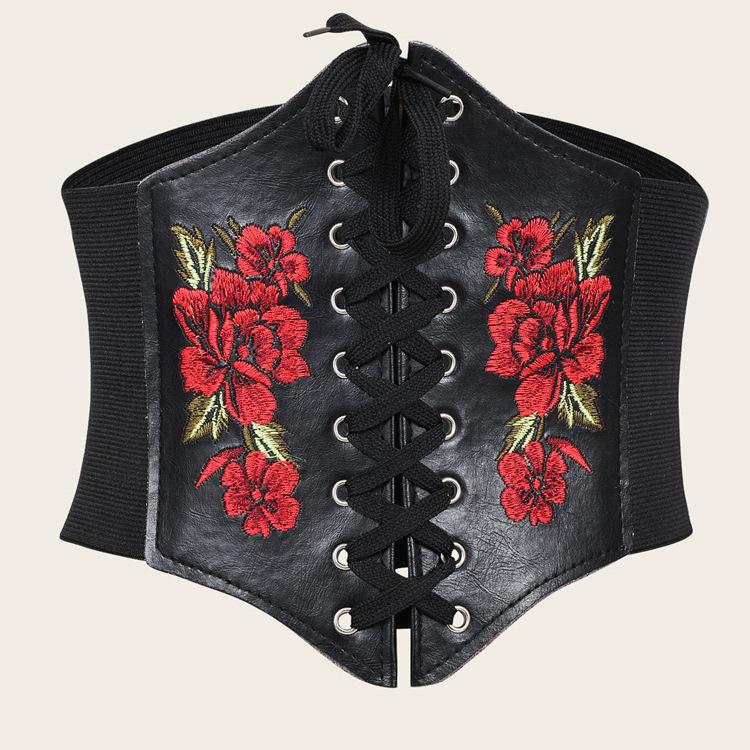 Women's Decorative Simple All-Match Fashionable Wide Elastic Waist Belt