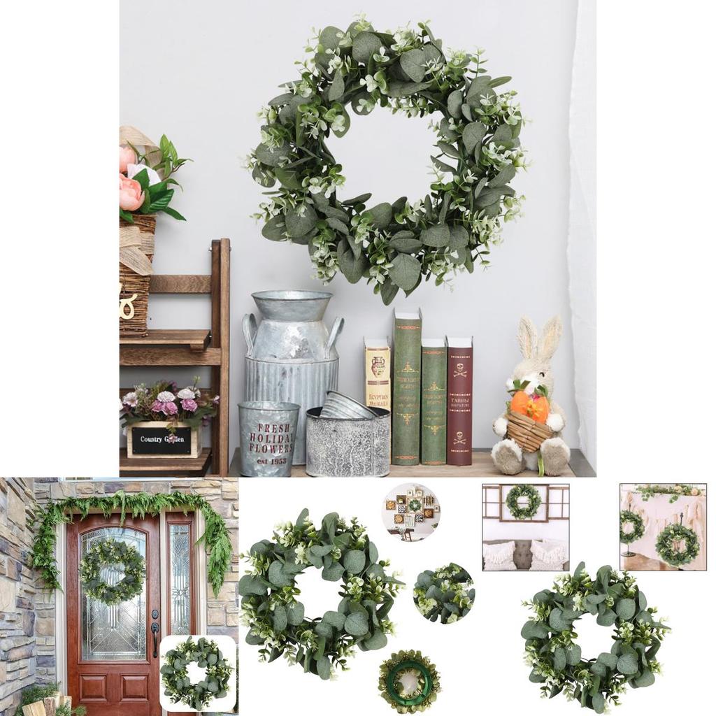 Small Eucalyptus Hanging Wreath Artificial Plant Door Decoration