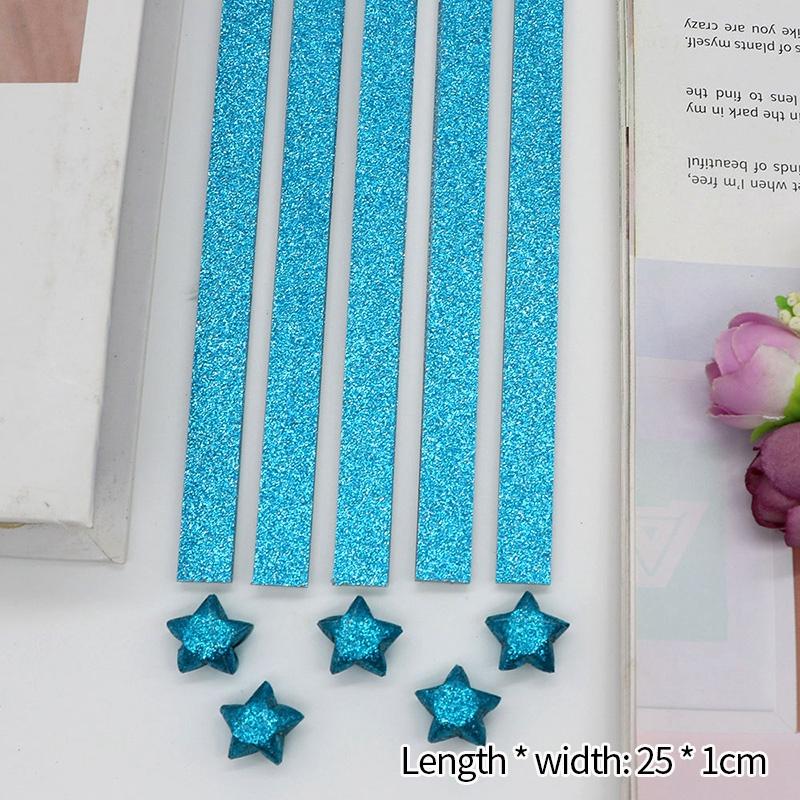 Thickened Glitter Powder Handmade Origami Quilling Star Paper Mixed Color Paper Stripes For Kids Children Diy Crafts Paper
