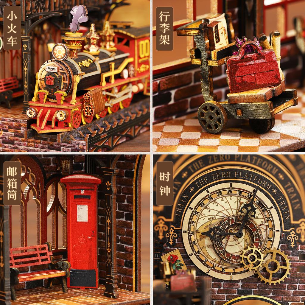 Wooden Miniatures Figurines Dollhouse 3D Puzzle Doll House Kit Assembly Model Building Room With Furniture For Christmas Gifts