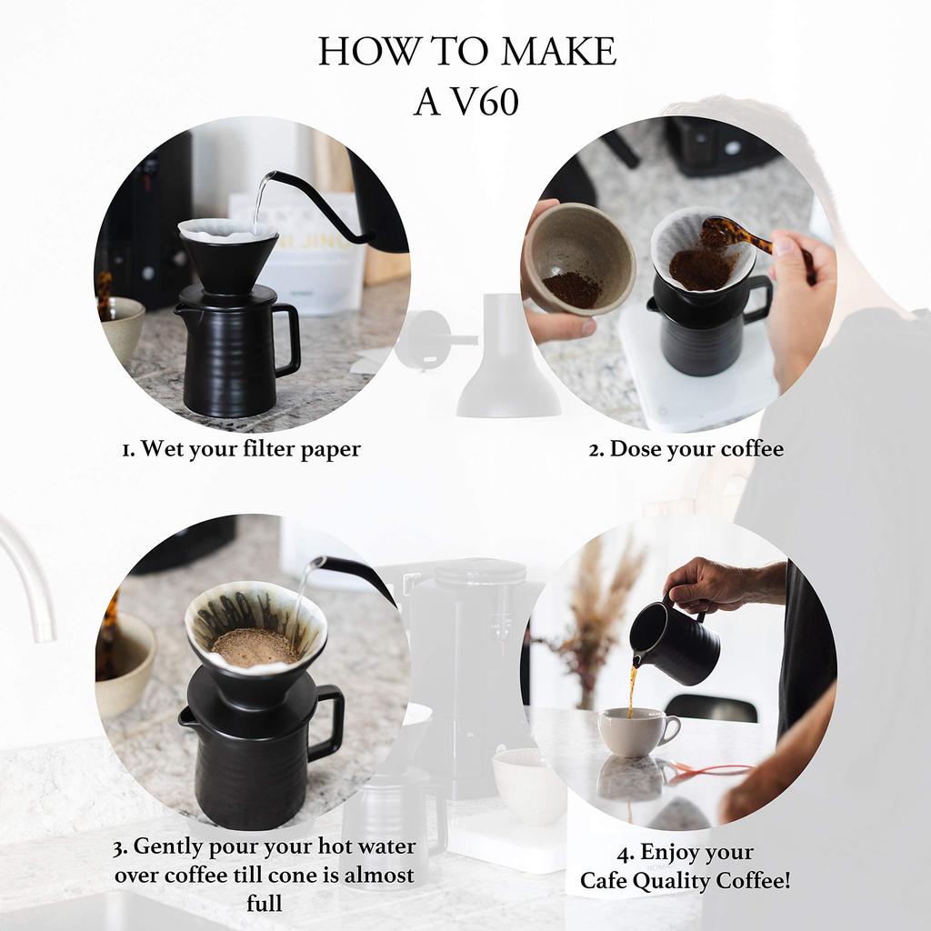 1-2 Cups Ceramic Coffee Dripper Pour Over Coffee Maker Set for V60 Coffee Filter Hand Brew Espresso Pot Coffeeware Teaware