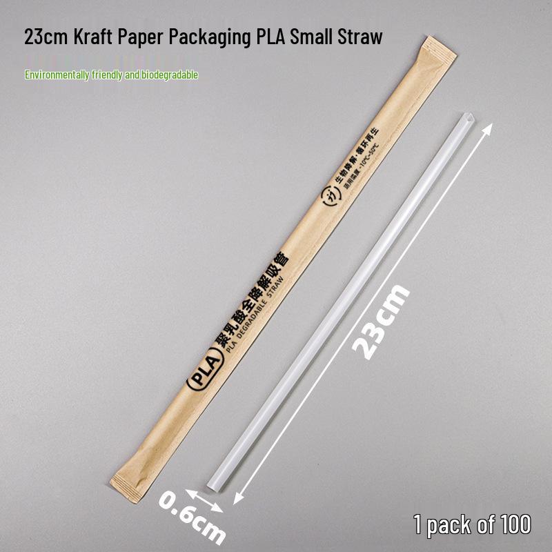 Individually Wrapped Biodegradable Black Straws for Hot Drinks - Thick & Thin, PLA, 2000 pcs.