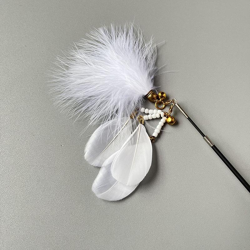Ultra-long Retractable Fishing Cat Teaser: Bite-resistant Feather Bell Toy