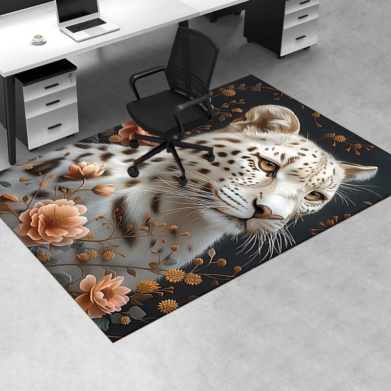 Cheetah Theme Chair Mat: Office Carpet Oversized Rug for Home Decor, Sofa Mat, Desk Protector, Gift Idea for Any Room