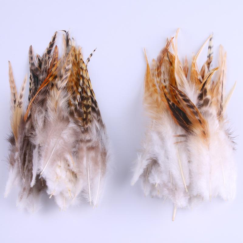 50Pcsdiy Jewelry Accessories Feathers Red Lu Flower Tip Feathers Chicken Feather Handicrafts Dream Catcher Clothing Decoration