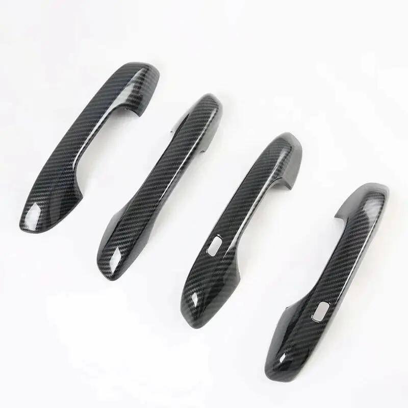 Car Decoration Door Bowl Handle Cover For Kia Sorento MQ4 - Carbon Fiber Chrome Silver Cars Accessories Exterior Styling