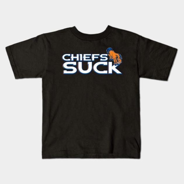 Boys Girls Soft Cotton Graphic Tees Broncos Rivalry Chiefs Suck Breathable Daily School Wear Kids T-Shirts