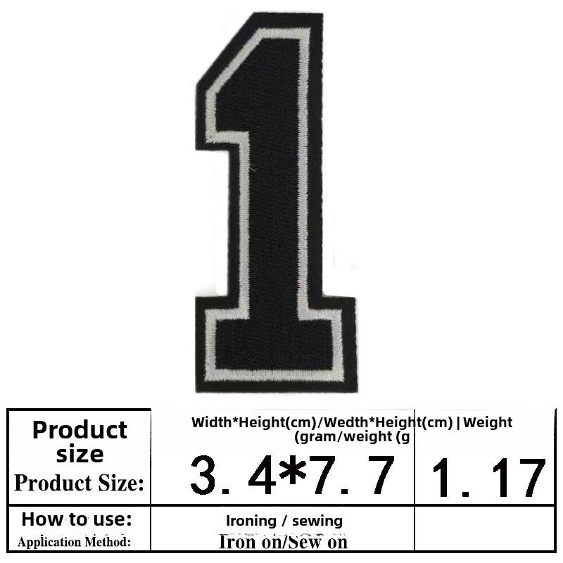 Embroidered Alphabet & Number Jersey Patch Armband Badge