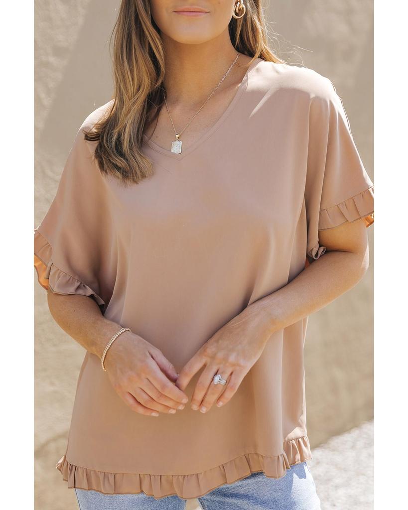 Azura Exchange Ruffle Trim Oversize Blouse