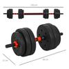 25kg 2 IN 1 Adjustable Dumbbells Weight Set, Dumbbell Hand Weight Barbell for Body Fitness, Lifting Training for Home, Office, Gym, Black